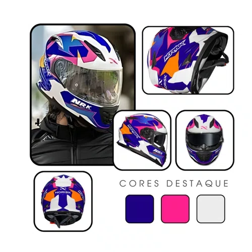 Capacete Fechado Norisk Ff302 Soul District Azul
