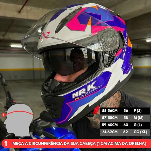 Capacete Fechado Norisk Ff302 Soul District Azul