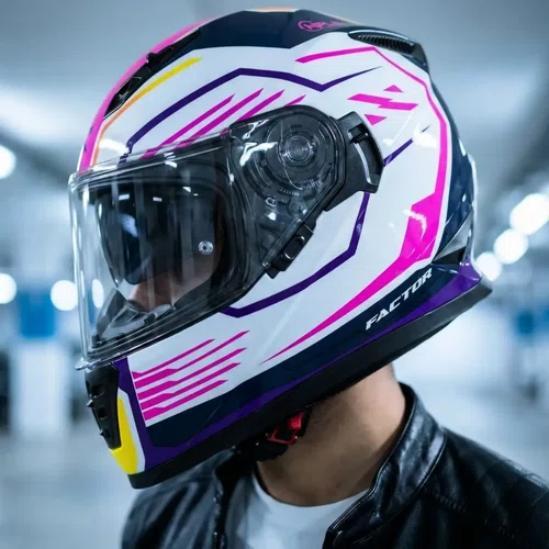 Capacete Fechado Norisk FF302 Soul Factor Branco Rosa