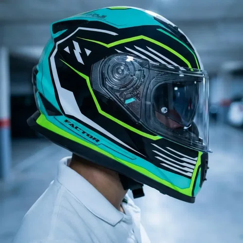 Capacete Fechado Norisk FF302 Soul Factor Preto Verde
