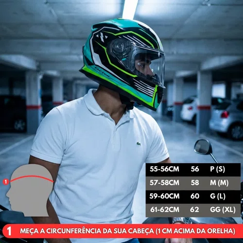 Capacete Fechado Norisk FF302 Soul Factor Preto Verde