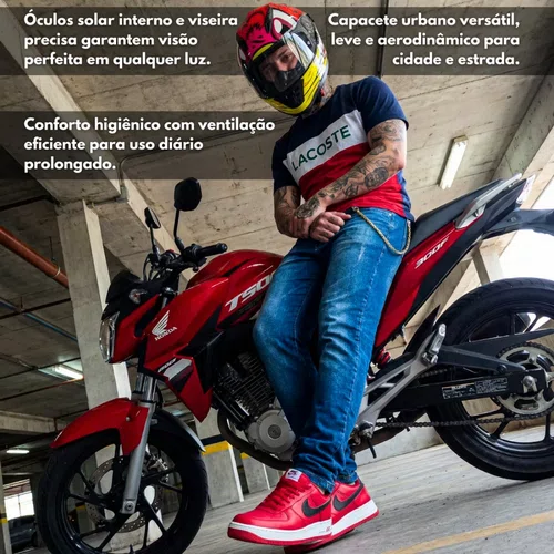 Capacete Fechado Norisk FF302 Soul Loko Vermelho Original