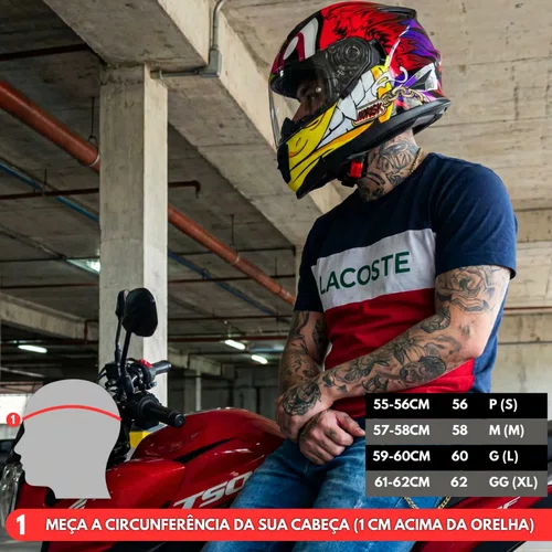 Capacete Fechado Norisk FF302 Soul Loko Vermelho Original
