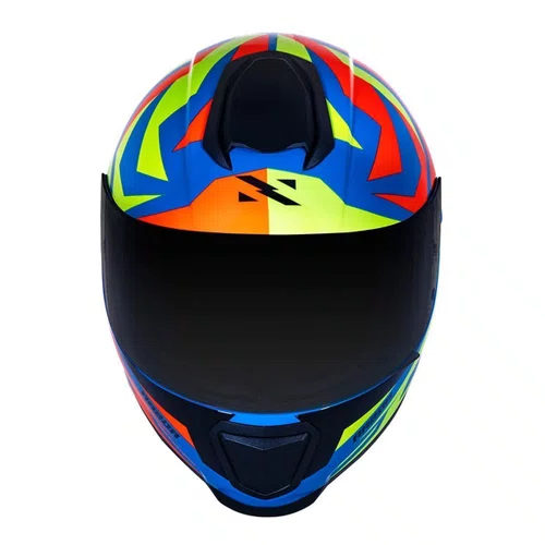 Capacete Fechado Norisk Razor Cutting Azul Fluo Amarelo Vermelho