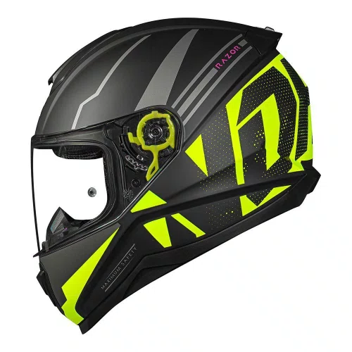 Capacete Fechado Norisk Razor Full Preto Amarelo Fosco Premium