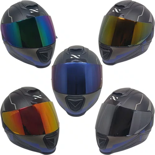 Capacete Fechado Norisk Razor Full Preto Azul Fosco