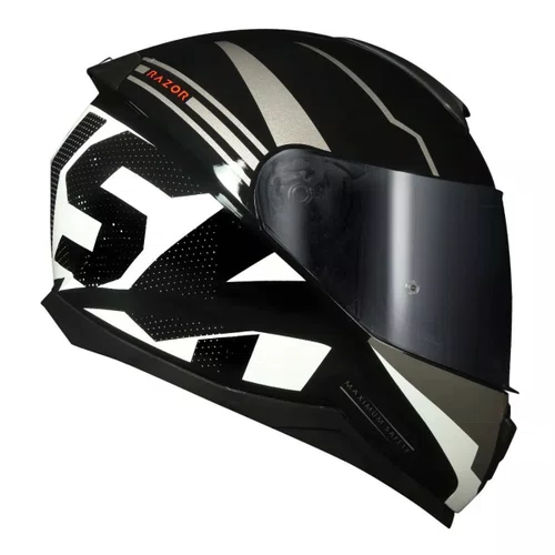 Capacete Fechado Norisk Razor Full Preto Branco Premium Original