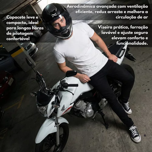 Capacete Fechado Norisk Razor Full Preto Branco Premium Original