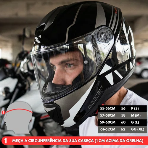 Capacete Fechado Norisk Razor Full Preto Branco Premium Original