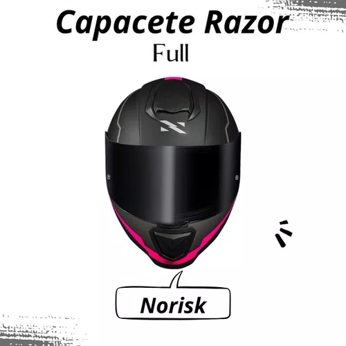 Capacete Fechado Norisk Razor Full Preto Rosa Fosco
