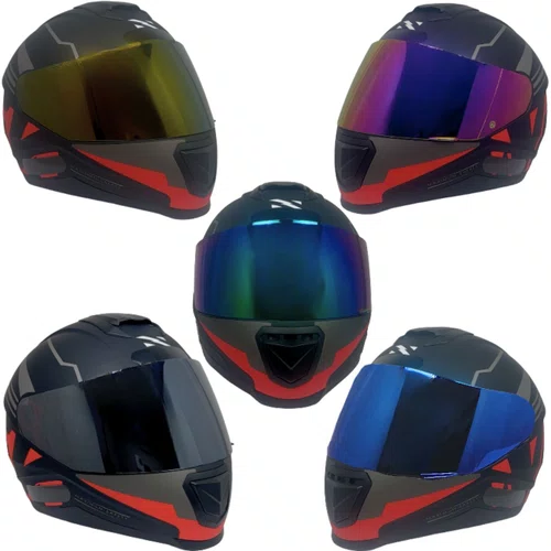 Capacete Fechado Norisk Razor Full Preto Vermelho Fosco