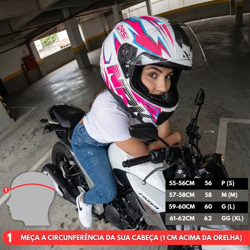 Capacete Fechado Norisk Razor Ghost Branco Rosa