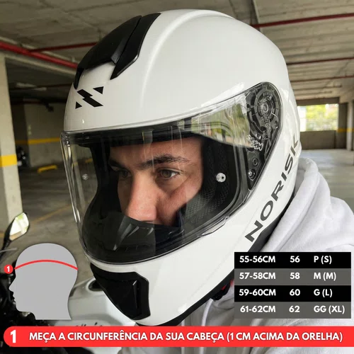 Capacete Fechado Norisk Razor Solid Monocolor Branco