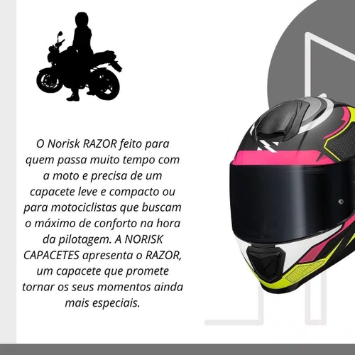 Capacete Fechado Norisk Razor Speedmax Fosco Amarelo Original