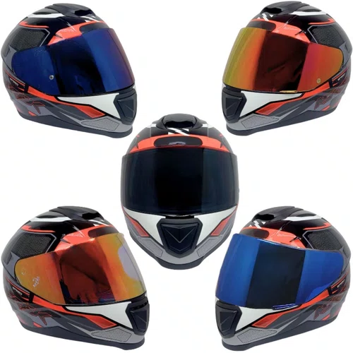 Capacete Fechado Norisk Razor Speedmax Preto Cinza Laranja