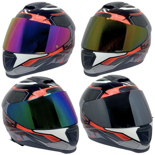 Capacete Fechado Norisk Razor Speedmax Preto Cinza Laranja