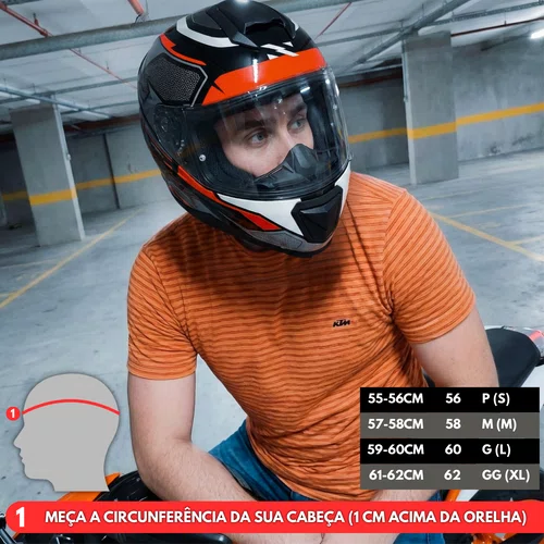Capacete Fechado Norisk Razor Speedmax Preto Cinza Laranja