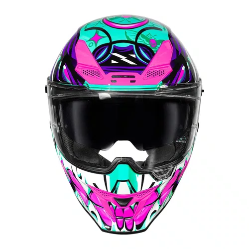 Capacete Fechado Norisk Rock Com Oculos Solar Butterfly Rosa