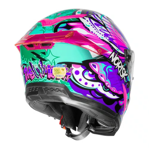 Capacete Fechado Norisk Rock Com Oculos Solar Butterfly Rosa