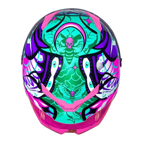 Capacete Fechado Norisk Rock Com Oculos Solar Butterfly Rosa