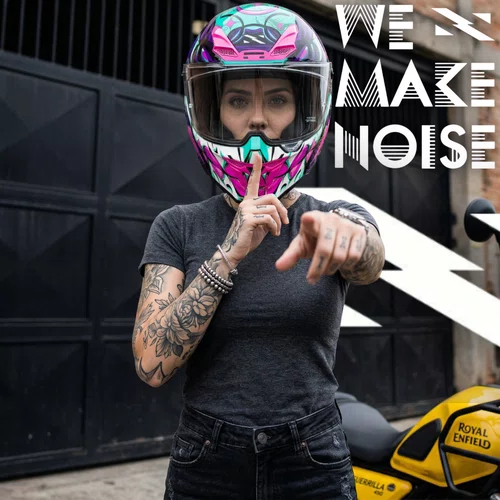 Capacete Fechado Norisk Rock Com Oculos Solar Butterfly Rosa