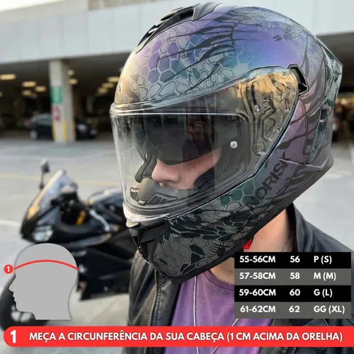 Capacete Fechado Norisk Strada 2 Cobra Purple