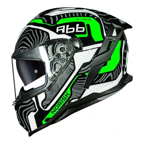 Capacete Fechado Norisk Strada 2 Fusion Branco Preto