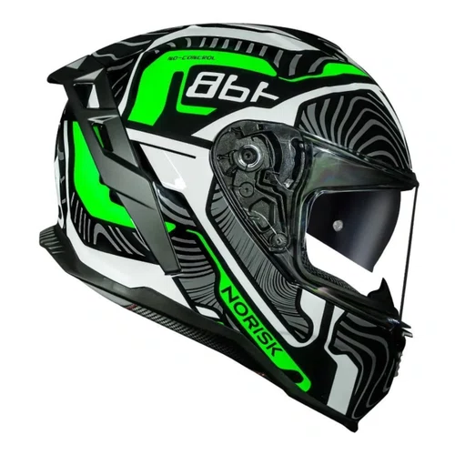 Capacete Fechado Norisk Strada 2 Fusion Branco Preto Original