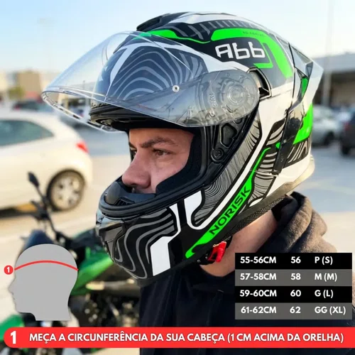 Capacete Fechado Norisk Strada 2 Fusion Branco Preto Original