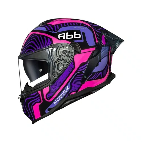 Capacete Fechado Norisk Strada 2 Fusion Roxo Preto Rosa