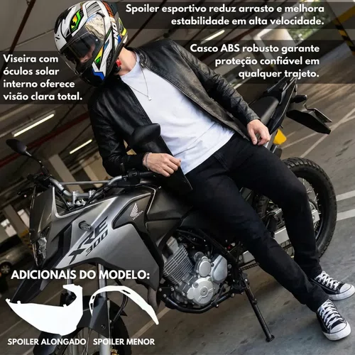 Capacete Fechado Norisk Strada 2 Reptel Vermelho Azul