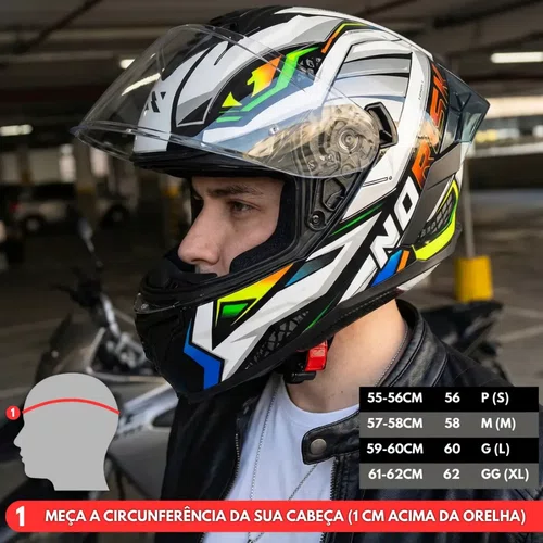 Capacete Fechado Norisk Strada 2 Reptel Vermelho Azul