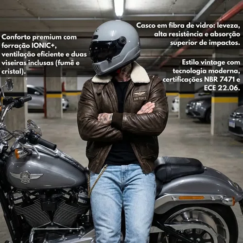 Capacete Fechado Norisk V8 Monocolor Nardo Cinza