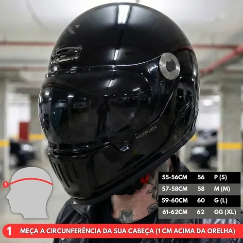 Capacete Fechado Norisk V8 Monocolor Preto