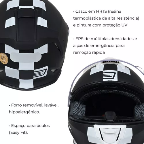 Capacete Fechado Origine Dinamo Contest Branco Preto Fosco
