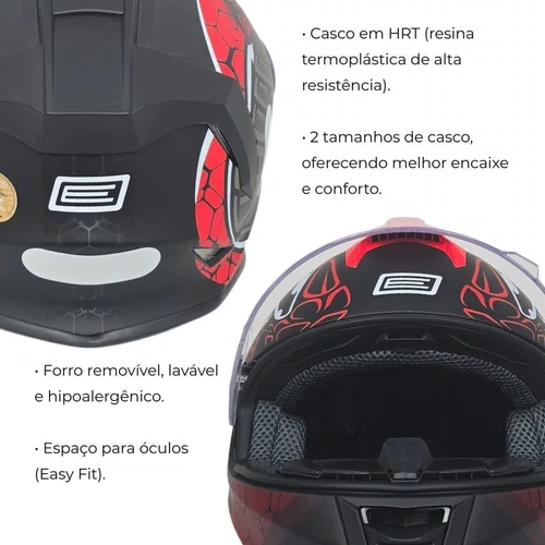 Capacete Fechado Origine Dinamo Fighter Vermelho Preto Fosco