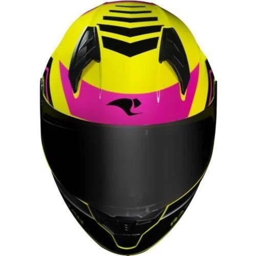 Capacete Fechado Race Tech Sector Exilio HV Amarelo Rosa Neon Preto