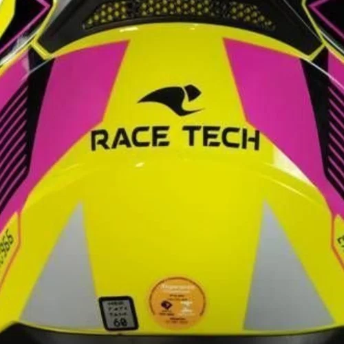 Capacete Fechado Race Tech Sector Exilio HV Amarelo Rosa Neon Preto