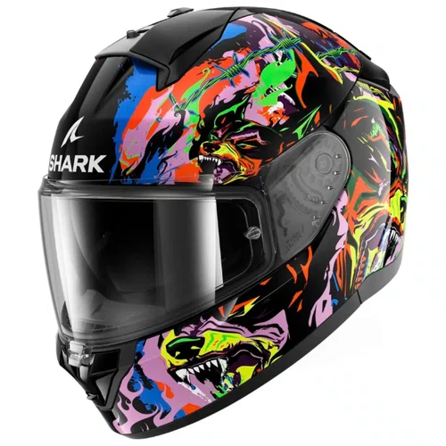 Capacete Fechado Shark Ridill 2 Raging Beast Preto Roxo