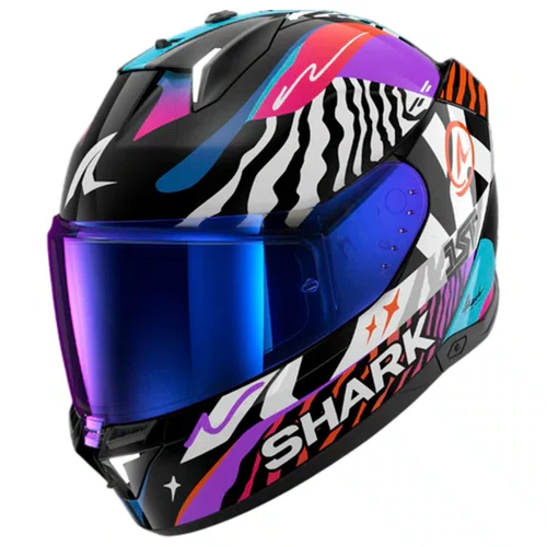 Capacete Fechado Shark Skwal I3 Speed Fancy Branco Laranja