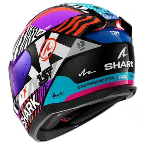 Capacete Fechado Shark Skwal I3 Speed Fancy Branco Laranja