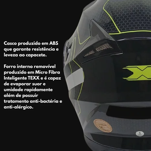 Capacete Fechado Texx Strike Panther Verde