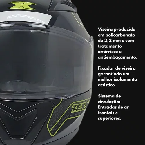 Capacete Fechado Texx Strike Panther Verde