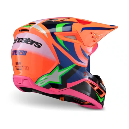 Capacete Infantil Alpinestars SM3 Youth Deegan Laranja Fluor