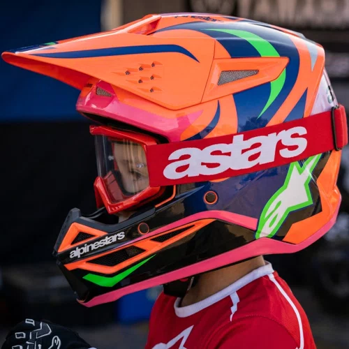 Capacete Infantil Alpinestars SM3 Youth Deegan Laranja Fluor