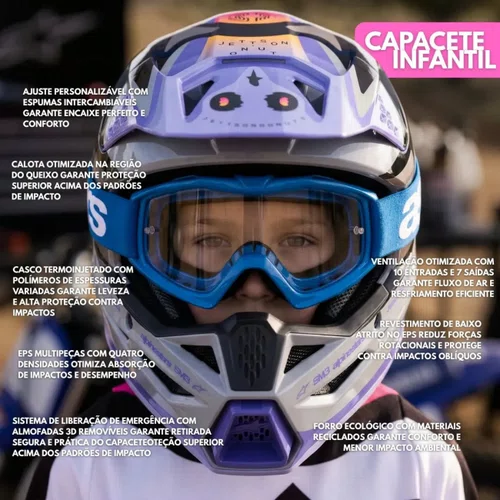 Capacete Infantil Alpinestars SM3 Youth Jettson