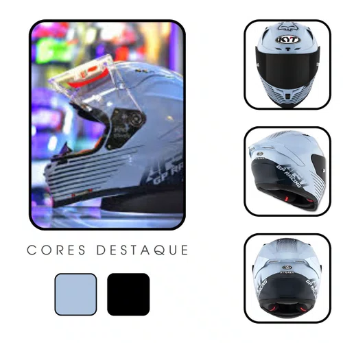 Capacete Kyt Striker 2V Livery AF37 Sea Blue