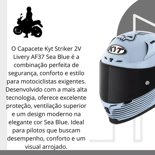 Capacete Kyt Striker 2V Livery AF37 Sea Blue