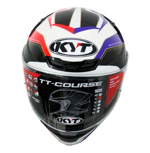 Capacete Kyt Tt Course Grand Prix Azul Vermelho