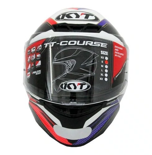Capacete Kyt Tt Course Grand Prix Azul Vermelho